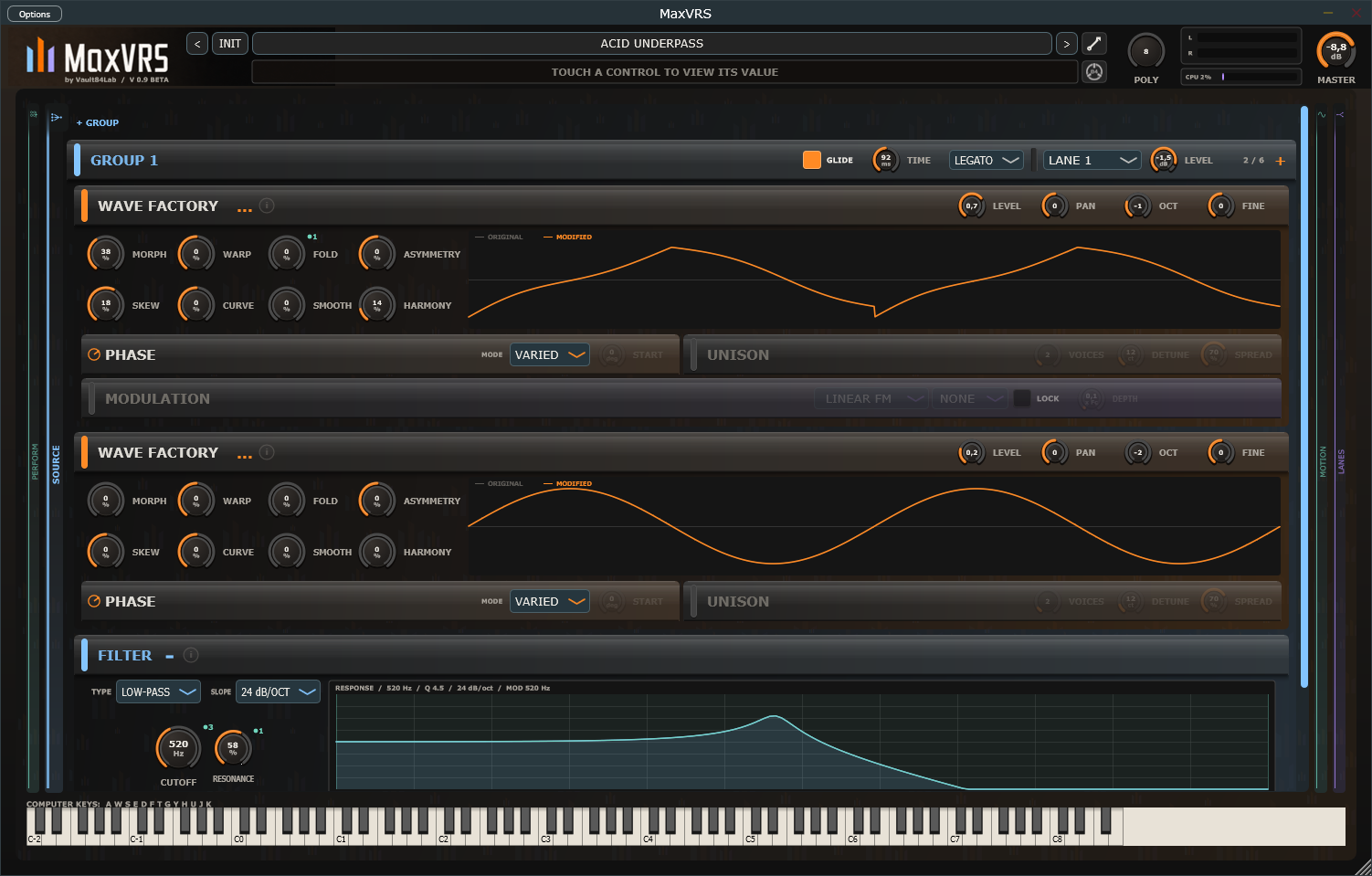 The actual MaxVRS plugin interface running on Windows